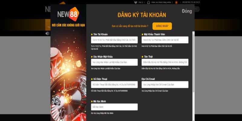 Quy trình đặt cược game bài New88